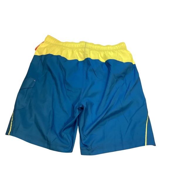 US Apparel Mens Blue Yellow Cargo Swim Trunks Shorts Size L - Picture 4 of 4
